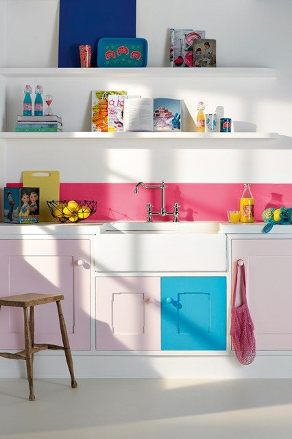 Pink Kitchen Backsplash