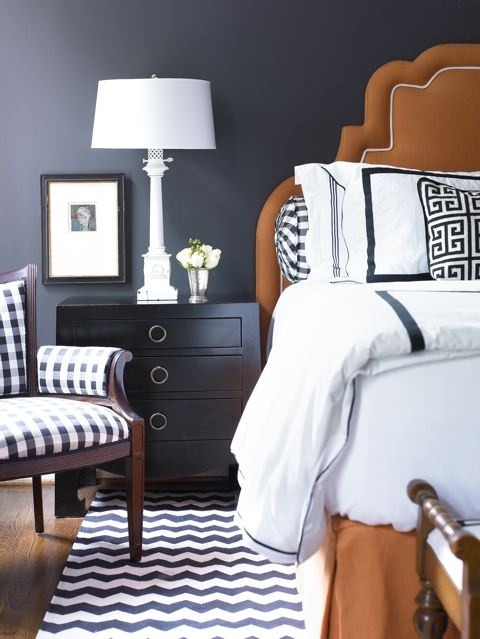 Chevron Rug in Pattern Filled Bedroom