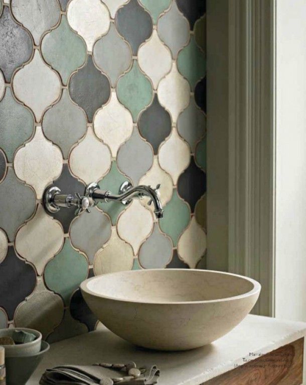 Uniquely Shaped and Colored Bathroom Tiles