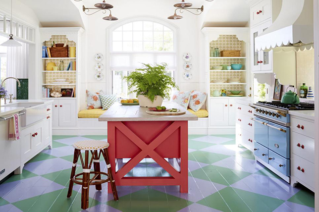 Living Coral Kitchen Island